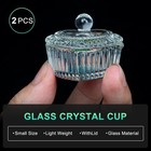2 Pcs Nail Art Liquid Powder Dappen Dish Bowl With Lid For Nail Art Manicure