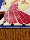 Vintage Used Unbranded Birthday Greeting Card Comical Risque Girl Flocked Skirt