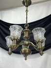 Rewired Antique Arts   Crafts Deco Victorian Chandelier Argand Gasolier Style