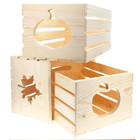 Crate With Maple Leaf Cutout  Wood Crate Unfinished  Crates For Display  Crates