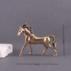 Solid Brass Walking Horse Figurine Mini Statue Home Office Feng Shui Decor