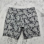 Vintage 90s Basic Editions Shorts Womens Xl Black White Paisley Stretch Cotton