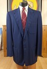 Vtg Classic 1950s Rayon Gab Dark Blue 2 Pc Suit  40-41 Nice