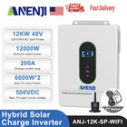12kw 48v Solar Inverter Hybrid 120 240v Split Phase 200a 2mppt Charge Controller