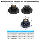 M5 m6 m8 m10-m16 Plum Hand Tighten Nuts Thumb Knob Nuts Bakelite Star Thumb Nut