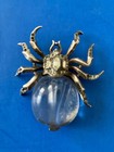 Trifari Jelly Belly Spider Sterling Silver Dress Clip   Brooch  Needs Repair