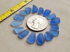 Pure Beach Sea Glass Surf Tumbled Cornflower Light Blue Small Tiny Frosted V01