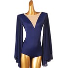 Adult Child Latin Dance Body Suit Chiffon Flared Sleeves Performance Clothes