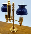 Vintage Brass   Glass Table Lamp 1 12 Dollhouse Miniature
