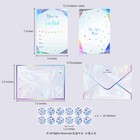 12 Set Iridescent Invitation Card Holographic Invites Birthday Party Wedding    