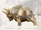 Vintage Bull Ashtray With Lid Cigar Cigarettes Metal Ashtray Windproof Ash Tray