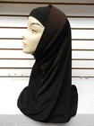 Brown black 2 Piece Two Tone Plain Hijab Muslim Head Wear Cover Scarf Cap Modest