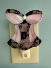 Nite Lite Pink Stain Glass Bustier With Black Lace Plug In  