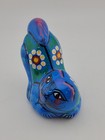 Talavera Blue Cat Mexican Folk Art Terracotta Hand Painted 4 x3 5 x2 5  New  
