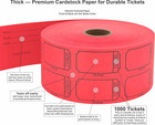 1000 Raffle Tickets  Blank  Red  1 Of 8 Colors   Double Roll For Events  Entry 