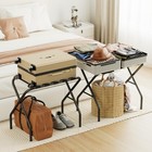 Luggage Rack Foldable Suitcase Stands Set Of 2 Metal Luggage Holder For Guest Ro