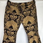 Shrine Of Hollywood Black Gold Tapestry Pants Size 38 Goth Grunge Punk Y2k