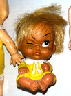 Vintage Lot Of 3 Small Celluloid Plastic Baby Doll Toys Japan  Hong Kong   Read