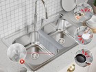 Cukwily Sink Saddle  Divider Protector Mat  Kitchen No Smell  Grey