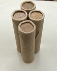 Silver Mercury Dime Showing On Old Vintage Unsearched Old Brown Wheat Penny Roll