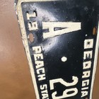 1969 Georgia Peach State License Plate A-2942 Vintage Collectible Black White