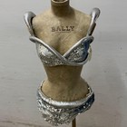 Vintage Film Costume Showgirl 1960s Space Age Sequin Set Xs