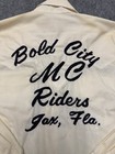 Vintage 70s Bold City Motorcycle Mc Club Jax Fl Chain Stitched Pearl Snap Shirt