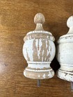Architectural Finial - Newel Post Top Lot Of 3 Chippy White