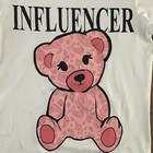 Popular Sports Youth Size 10 12 White Pink Teddy Bear Influencer Tee Nwt  flaw