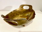 Vintage Hammered Brass Footed Centerpiece Bowl W  Handles 12    Mid Century India