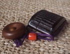 H13  Black Lacquer Inro W red Coral Ojime Wood Manju Netsuke Japanese Antique