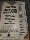 1956 United Motor Service Ums Parts Catalog Manual