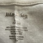 White Stag Women s 12 White Solid Round Neck Knit Cotton Embroidered Tank