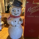 Vintage Kentucky Tavern Snowman Bottle Cover Candy Container Paper Mache Pulp