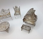 Vintage Sterling Silver Filigree Dollhouse Miniature Furniture Lot  Piano