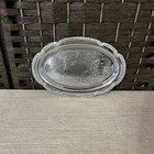 Vintage Irvinware Silverplate Oval Serving Tray Ornate Etched Usa 10   