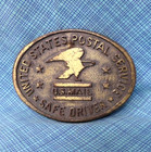 United States Postal Service Safe Driver Belt Buckle Us Mail Vtg 70s Rj   shy604