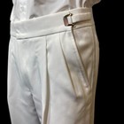 Men s White Pleated Tuxedo Pants-adjustable Waist Easter Church Easy Care