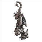 Gothic Two Headed Hanging Gargoyle Wall Sculpture Medieval Statue