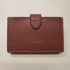 Coach Burgundy Leather Accordion Card Case With Gold-tone Clasp