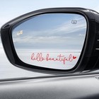 Hello Beautiful Rearview Mirror Decal Car Accessories For Women  Vinyl Rear Red