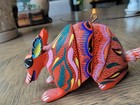 Cirilo Ruiz Oaxacan Alebrije Armadillo Hand Painted Folk Art Wood Carving Signed