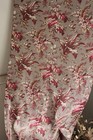 Antique French Fabric C1880 Printed Cotton Floral Furnishing Material Gray   Red