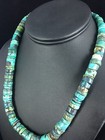 Blue Turquoise Bead 8mm Heishi Navajo Sterling Silver Necklace 20    1135
