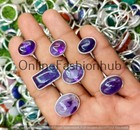 Wow Amethyst Gemstone Rings Wholesale Lot 925 Sterling Silver Plated Jewelry