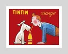 Tintin Orange Vintage Retro Advertising Poster