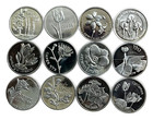  wildlife Of Israel  Series Complete Set Of 12 State Medals 1990 Cu-ni