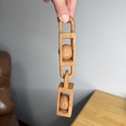 Vtg Hand Carved Wood Chain Link With Trapped Balls Folk Art Read