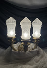 Large Restored Pair Antique Vtg Beaux Arts Wall Sconces Ornate Brass French Deco