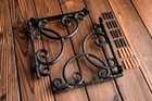 2 Pack Antique 8   Black Shelf Brackets Cast Iron Shelf Supply Decorative Corbel